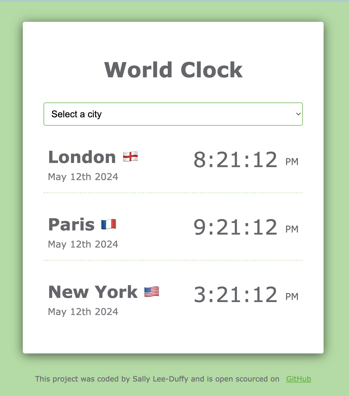 World Clock Project